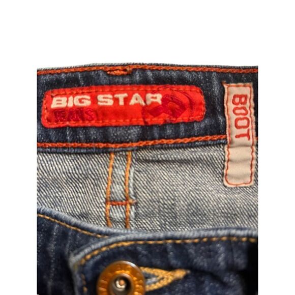 BIG STAR Bootcut Denim Blue Jeans Size 30x32 Distressed Frayed Stretch Low Rise - Picture 5 of 11